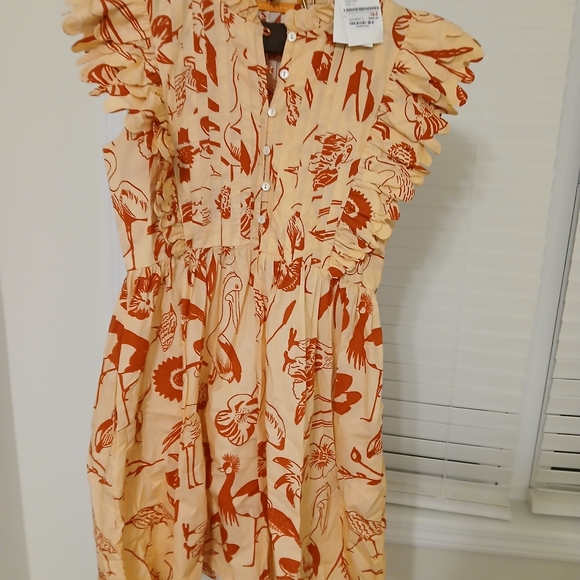 OLIPHANT Audubon Red Scallop Pintuck Button MINI - Picture 4 of 4